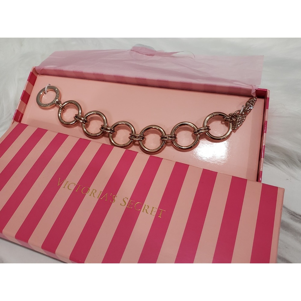 NEW $78 VICTORIA'S SECRET ROSE GOLD CRYSTAL ANGEL WING  BRACELET